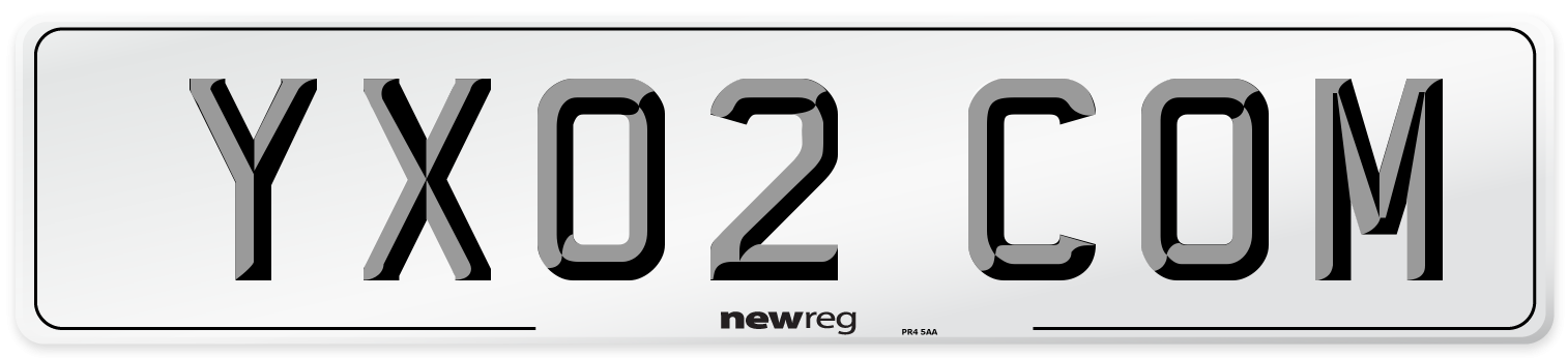 YX02 COM Number Plate from New Reg